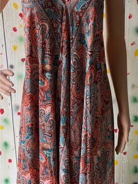 Women's Coral Paisley Maxi Dress